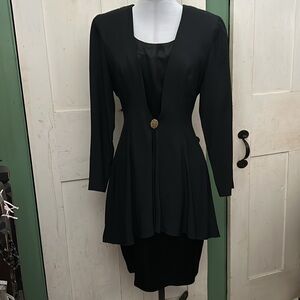 True Vintage Expo Little Black Dress Peblum Made in USA Hourglass Holiday Party